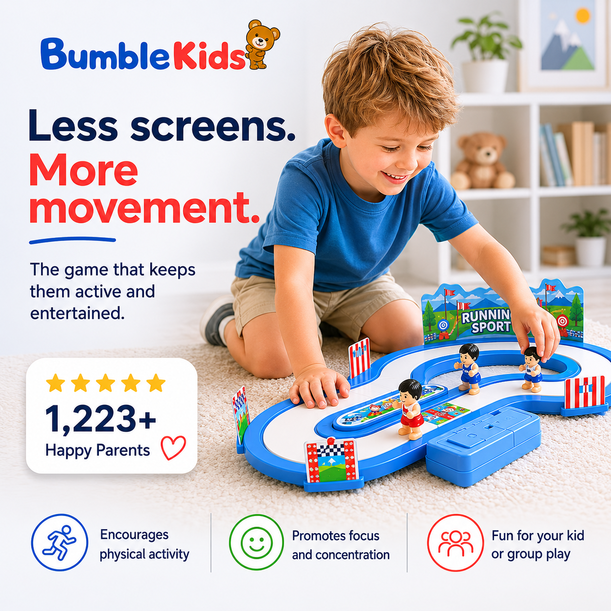 Interactive Racing Game Screen-Free Fun for Kids with Endless Energy